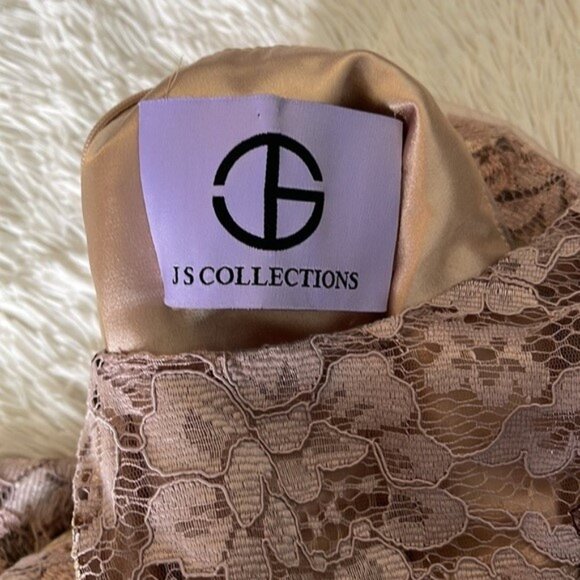 JS Collections Peplin Embroidered Lace Gown - Picture 12 of 13